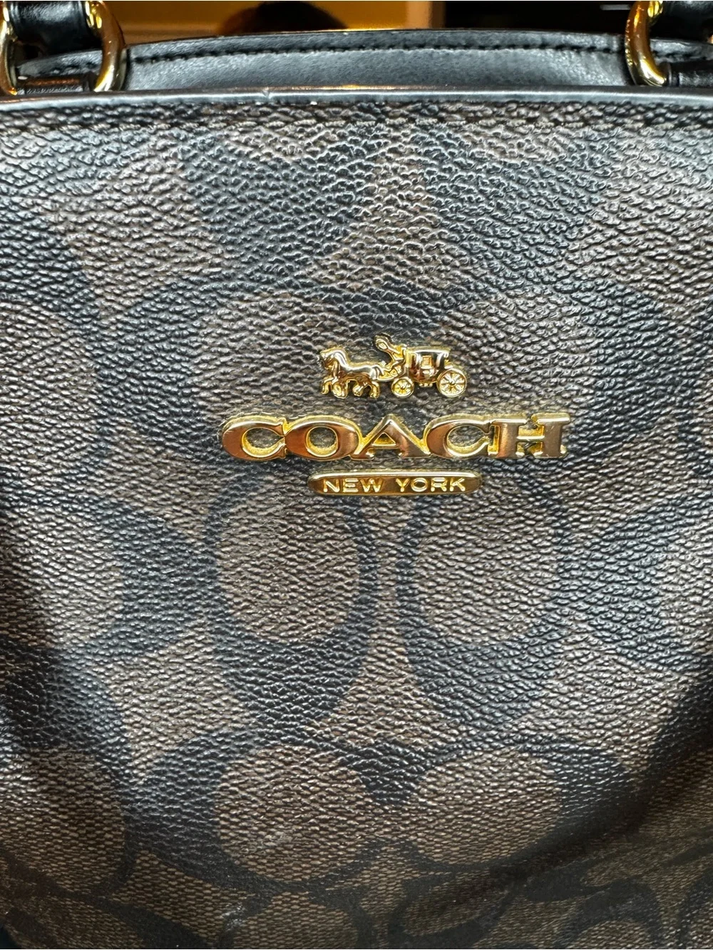 Coach Brown Signature Tote with Gold Hardware